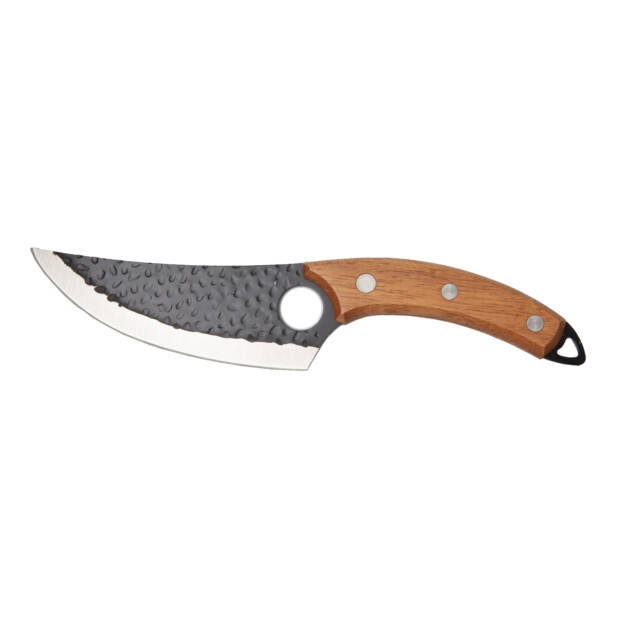 Butcher Cleaver Knife — Hammered Stainless Steel — Wood Handle