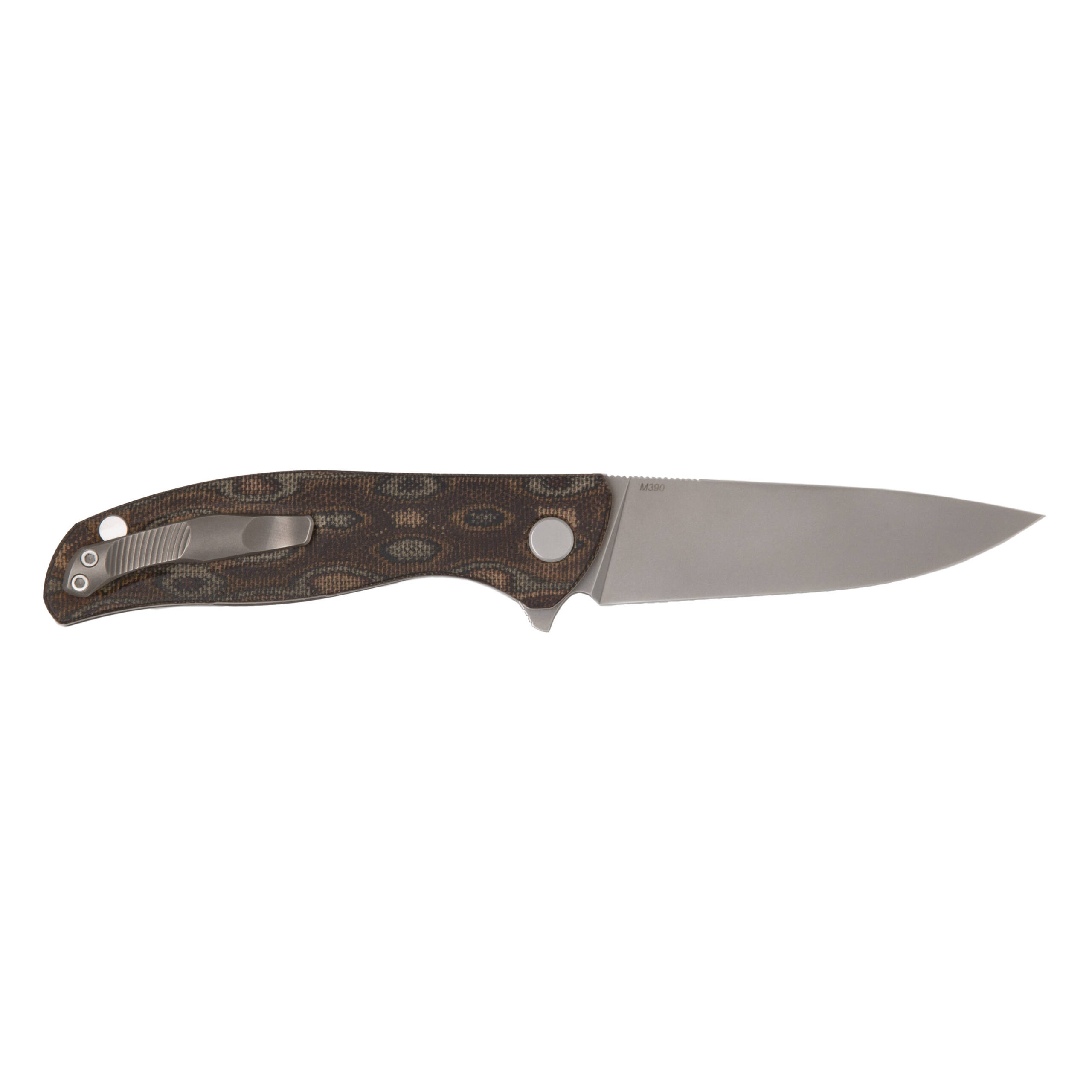 Shirogorov F3 M390 Micarta Python Canvas Flipper - Image 2