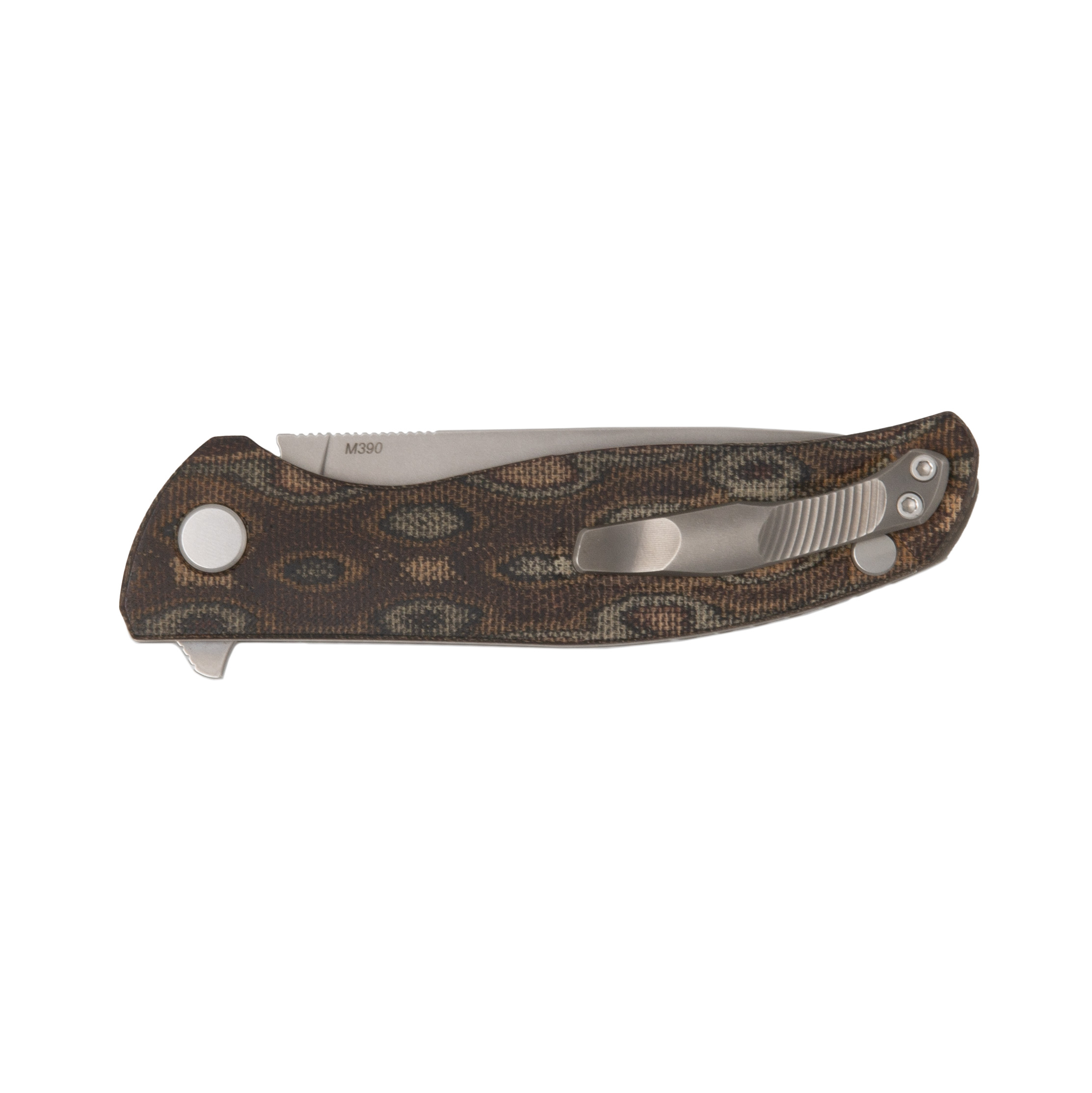 Shirogorov F3 M390 Micarta Python Canvas Flipper - Image 3