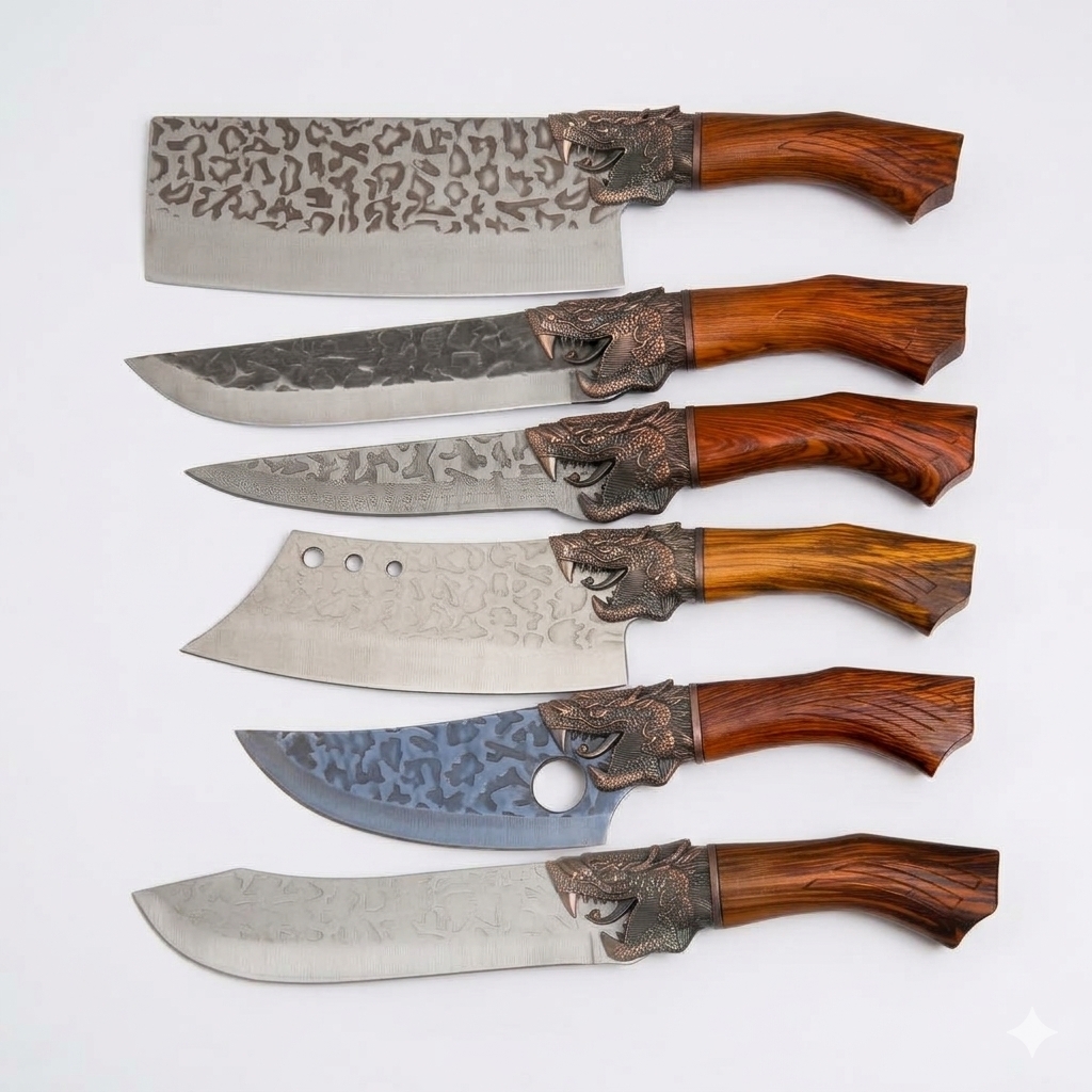 Hand Forged Kitchen Knife Set 6 Piece High Carbon Steel