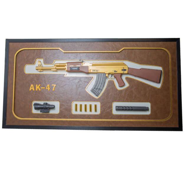 AK-47 1:1 Scale Replica Display Frame – Gold Edition