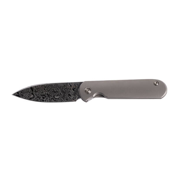 Bull Knives - Shamwari 3" Titanium Silver Spiro (Cheka Damasteel Blade)