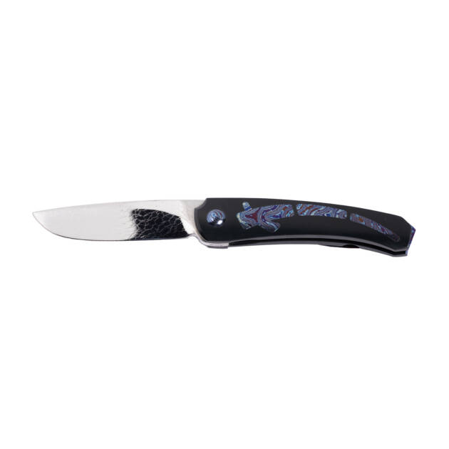 Anton van der Westhuizen Boudicca "Angel's Finger" Frame Lock Front Flipper – Cracked Ice Nebula Blade